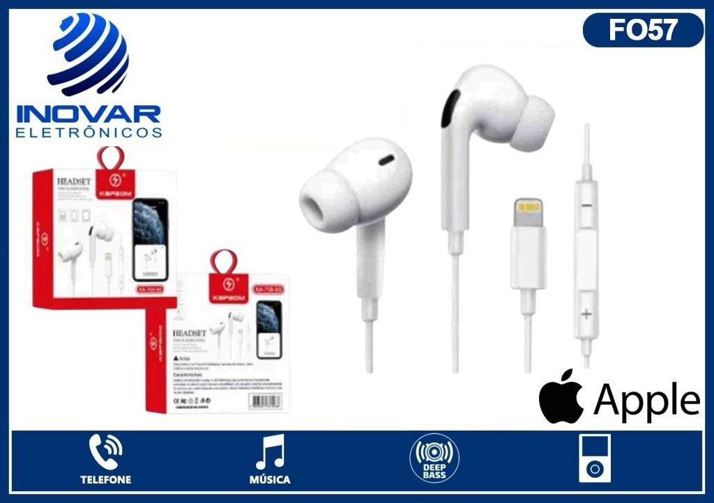 FO 57 FONE DE OUVIDO EARPODS PRO COM CONECTOR LIGHTNING KA-758 5G