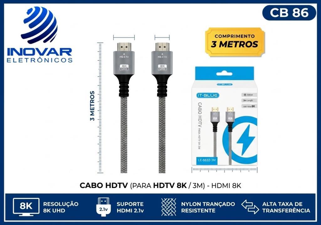 CB 86 CABO HDMI 3 METROS 8K LE-6632-3M