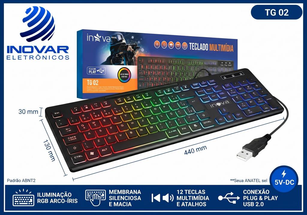 TG 02 TECLADO GAMER ILUMINAÇAO LED KEY-9970