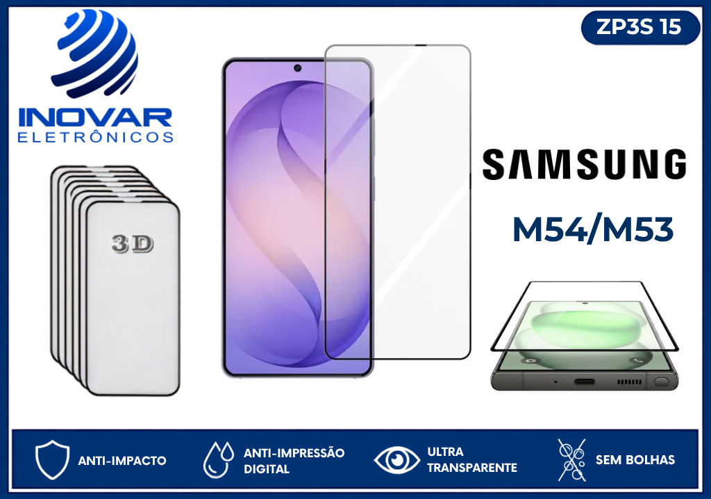 ZP3S 15 PELICULA 3D  SAMSUNG M54/M53