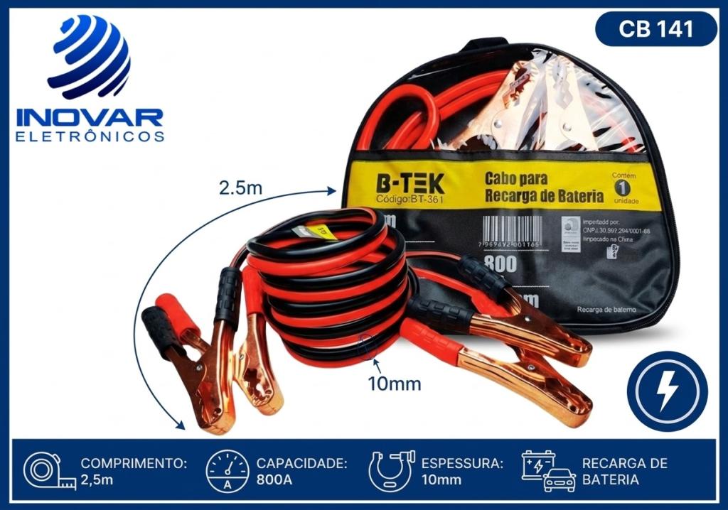 CB 141 CABO AUXILIAR DE PARTIDA (CHUPETA) 800 AMP 2,50 METROS BT-361