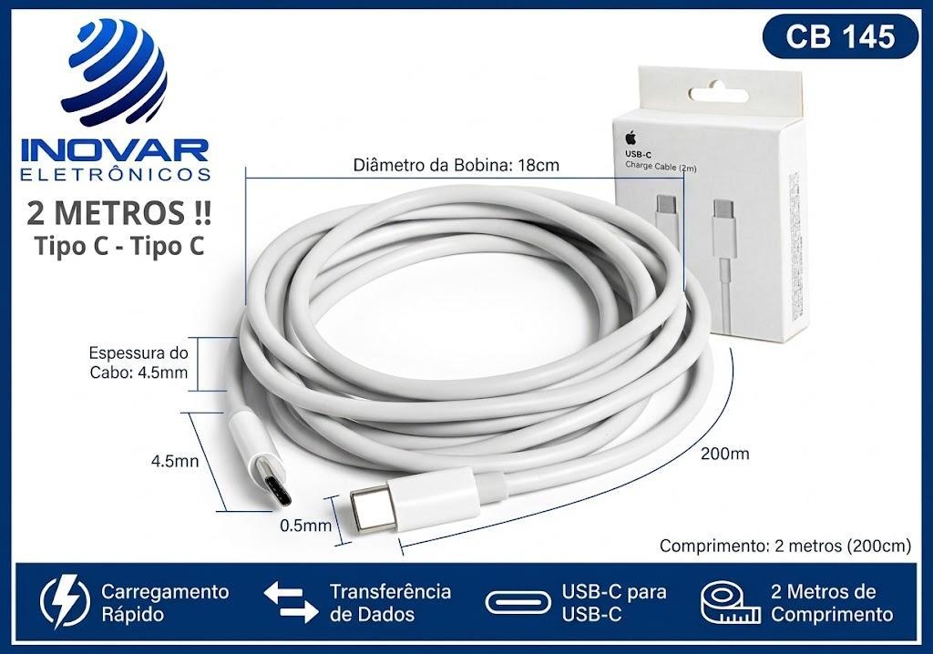 CB 145 CABO COM 2 METROS IPHONE 15 TIPO C TIPO C