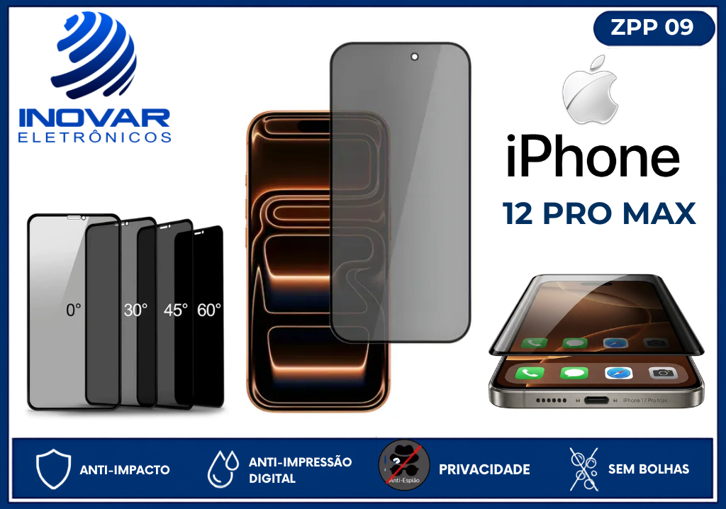 ZPP 09 PELICULA 3D PRIVACIDADE IPHONE 12 PRO MAX