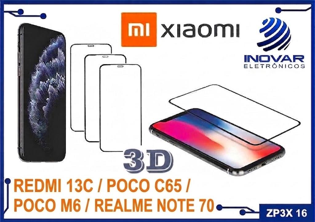 ZP3X 16 PELICULA 3D XIAOMI REDMI 13C / POCO C65 / POCO M6 / REALME NOTE 70