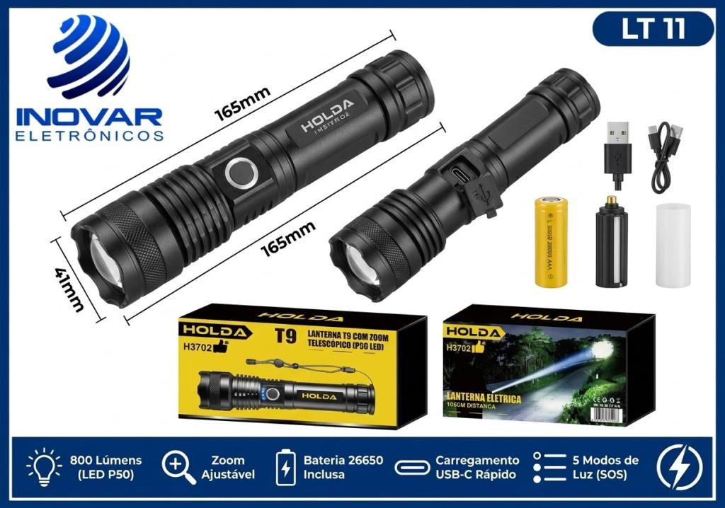 LT 11 LANTERNA LE RECARREGAVEL P70 KAP-L 1311 / T9 HC0897