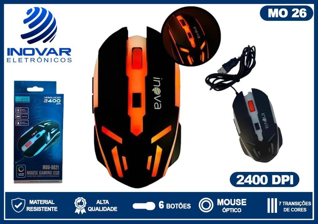 MO 26 MOUSE GAMER 2400 DPI LED RGB MOU-9821