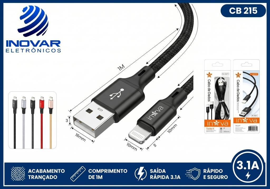 CB 215 CABO USB/IPHONE 1 METRO INOVA CBO 7456 KV-058 5827 KV-257 257 12184 LIGHTNING