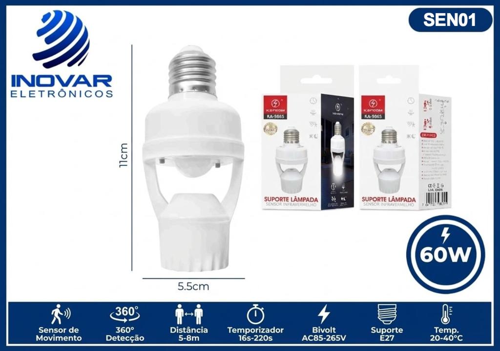 SEN 01 SENSOR DE PRESENÇA COM FOTOCELULA SOCKET E27
