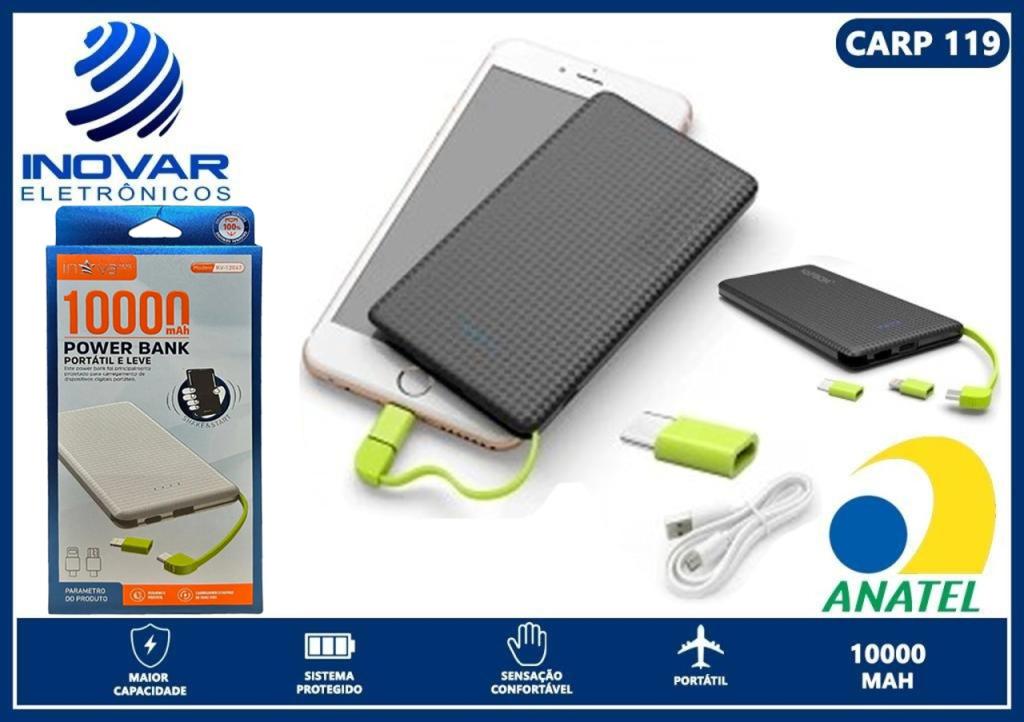 CARP 119 CARREGADOR PORTATIL 10.000 mAh COM ANATEL KA-951 / 956 KV 12047