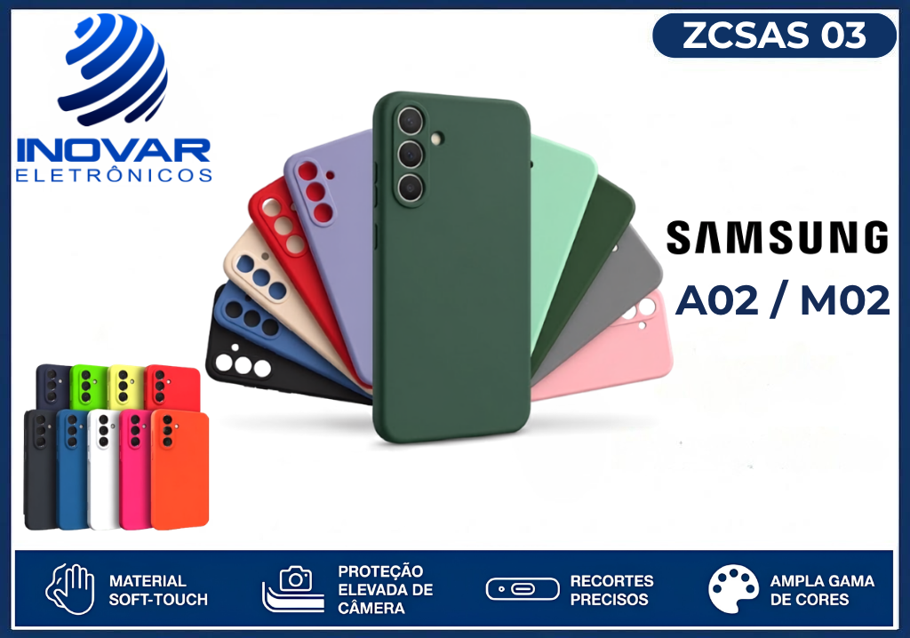 ZCSAS 03 CAPA SILICONE AVELUDADA (sem blister) SAMSUNG A02 / M02