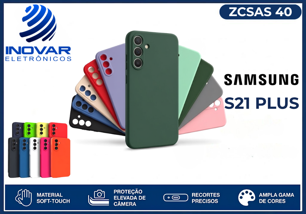 ZCSAS 40  CAPA SILICONE AVELUDADA (sem blister) SAMSUNG S21 PLUS