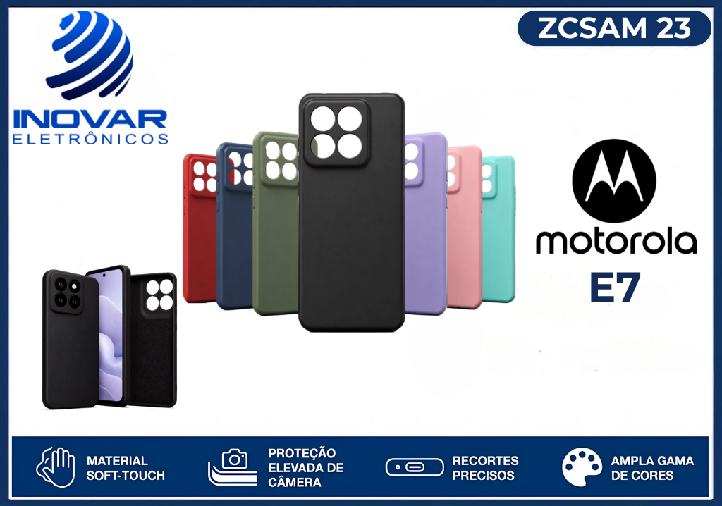 ZCSAM 23 CAPA SILICONE AVELUDADA (sem blister) MOTOROLA E7