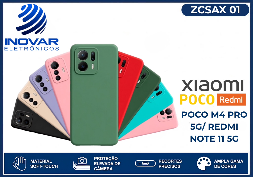 ZCSAX 01 CAPA SILICONE AVELUDADA (sem blister) XIAOMI POCO M4 PRO 5G/ REDMI NOTE 11 5G
