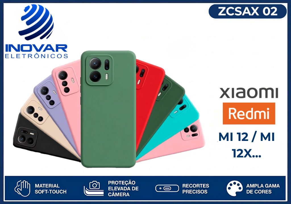 ZCSAX 02 CAPA SILICONE AVELUDADA (sem blister) XIAOMI MI 12 / MI 12X...