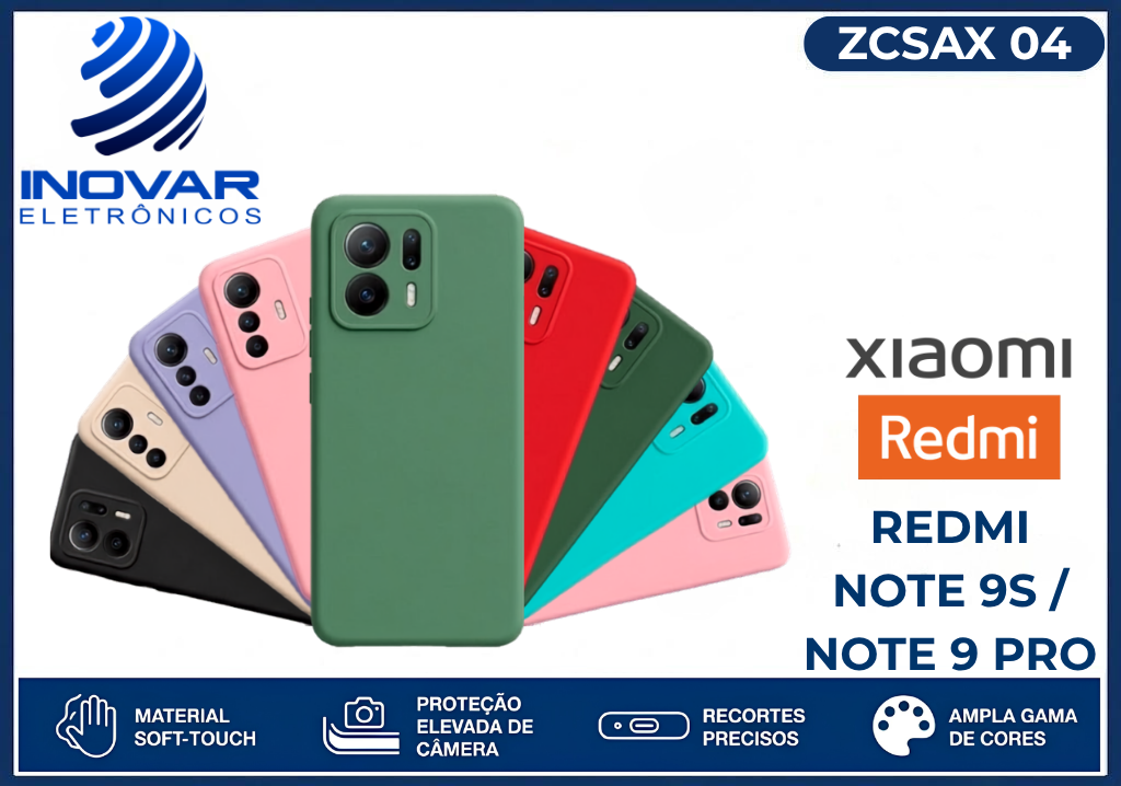ZCSAX 04 CAPA SILICONE AVELUDADA (sem blister) XIAOMI REDMI NOTE 9S / NOTE 9 PRO