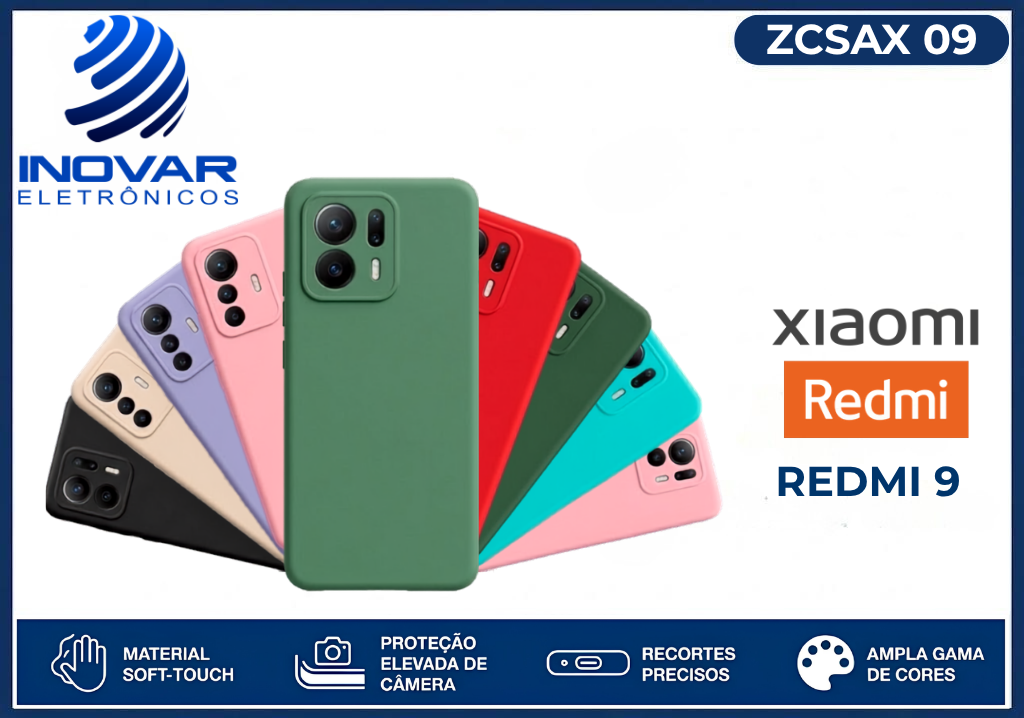 ZCSAX 09 CAPA SILICONE AVELUDADA (sem blister) XIAOMI REDMI 9