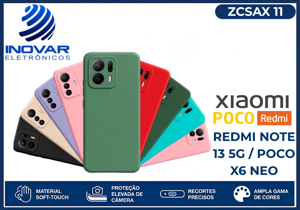 ZCSAX 11 CAPA SILICONE AVELUDADA (sem blister) XIAOMI REDMI NOTE 13 5G / POCO X6 NEO
