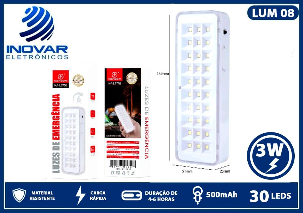 LUM 08 LUMINARIA DE EMERGENCIA 30LEDS 3W KA-L5758