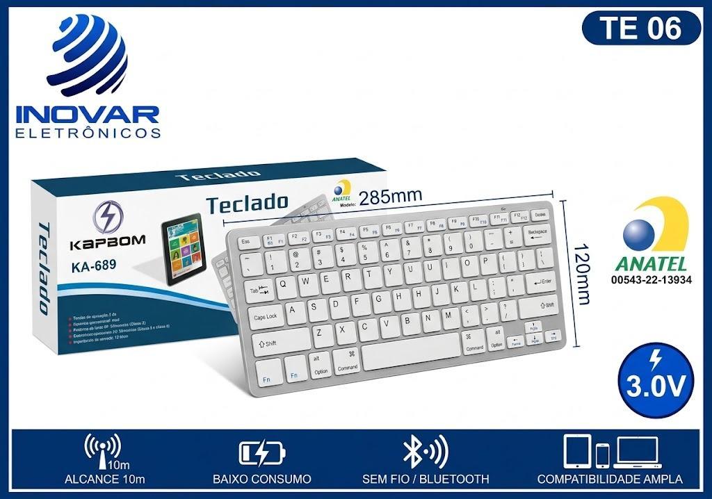 TE 06 TECLADO SEM FIO WIRELESS bluetooth TEC-550 NEW KA-689 KA-690