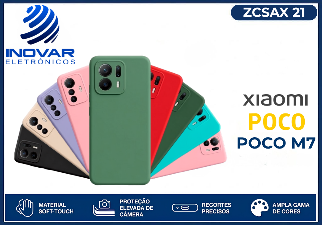 ZCSAX 21 CAPA SILICONE AVELUDADA (sem blister) XIAOMI POCO M7