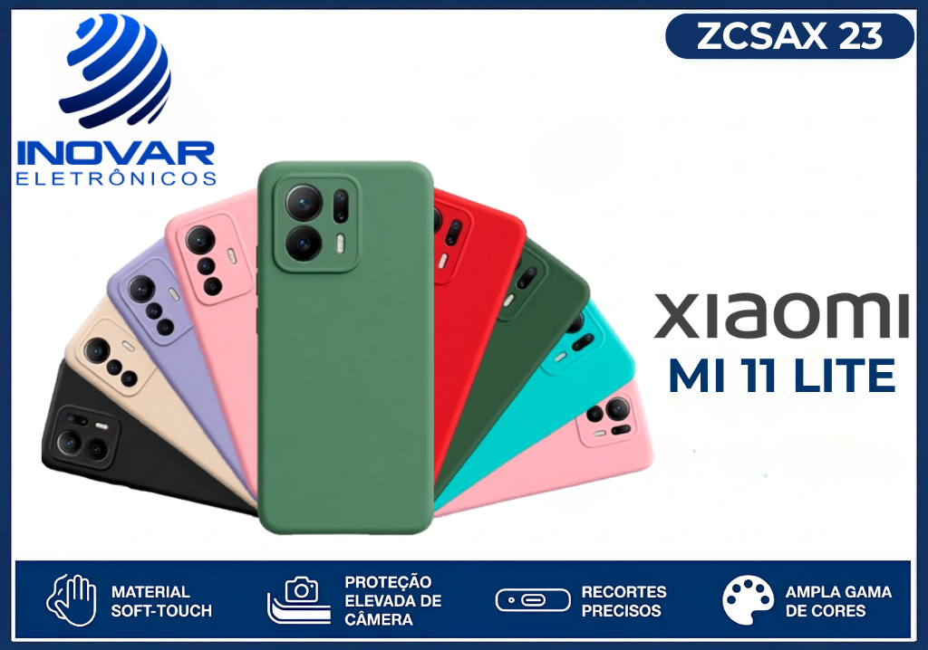 ZCSAX 23 CAPA SILICONE AVELUDADA (sem blister) XIAOMI MI 11 LITE