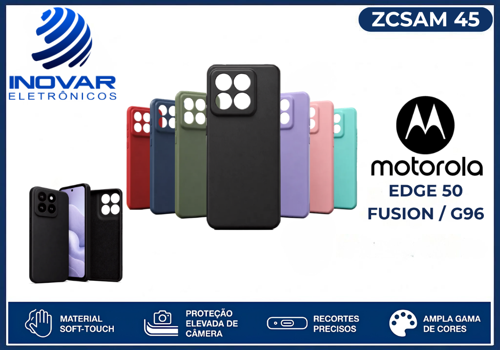 ZCSAM 45 CAPA SILICONE AVELUDADA (sem blister) MOTOROLA EDGE 50 FUSION / G96