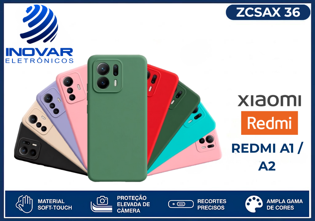 ZCSAX 36 CAPA SILICONE AVELUDADA (sem blister) XIAOMI REDMI A1 / A2