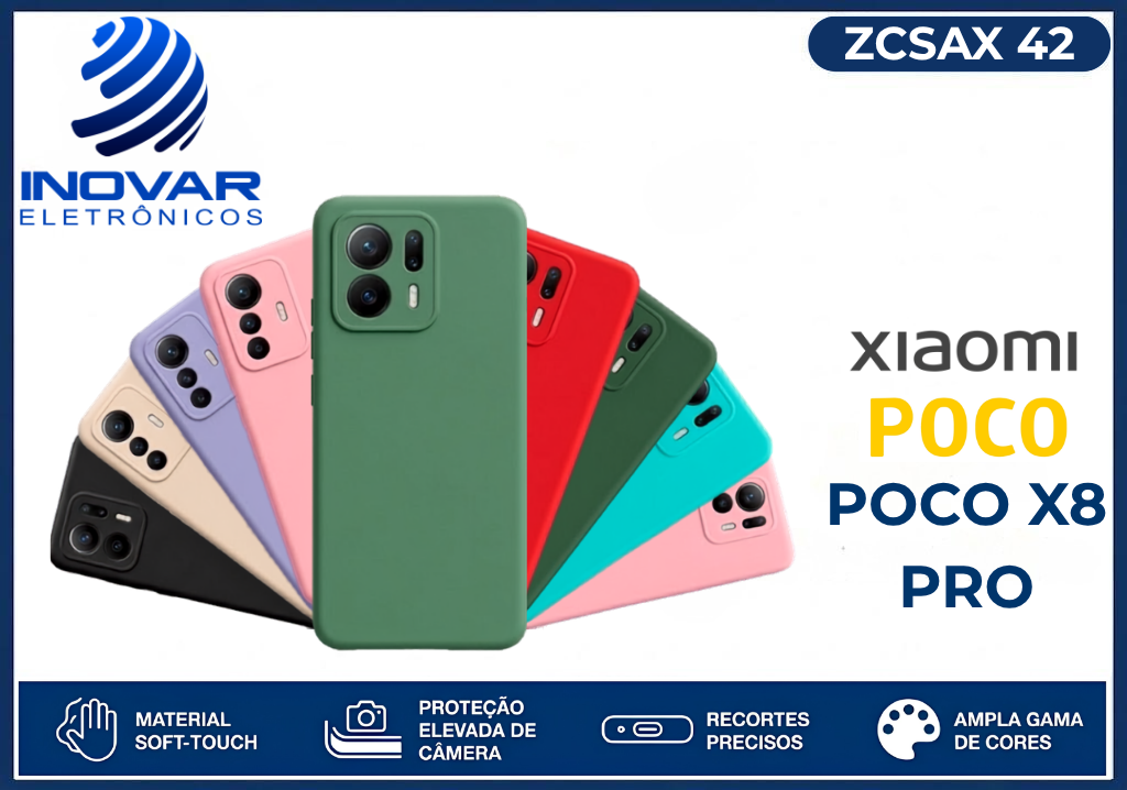 ZCSAX 42 CAPA SILICONE AVELUDADA (sem blister) XIAOMI POCO X8 PRO