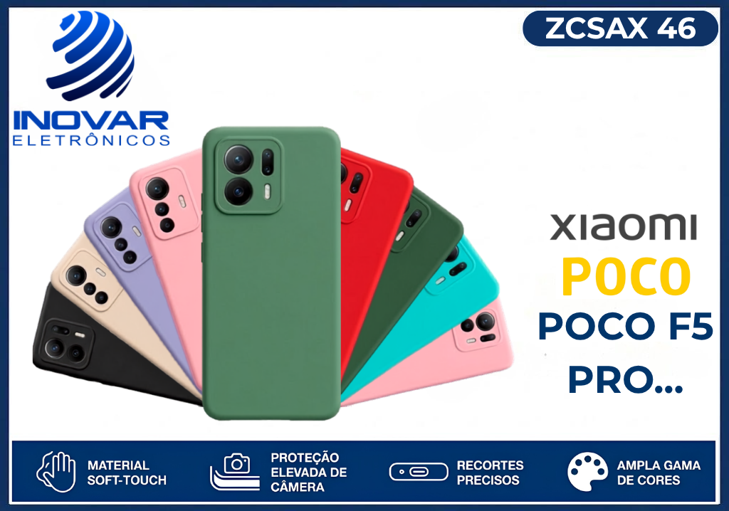 ZCSAX 46 CAPA SILICONE AVELUDADA (sem blister) XIAOMI POCO F5 PRO...