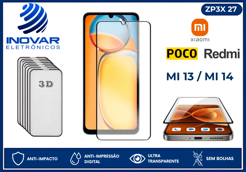 ZP3X 27 PELICULA 3D XIAOMI MI 13 / MI 14
