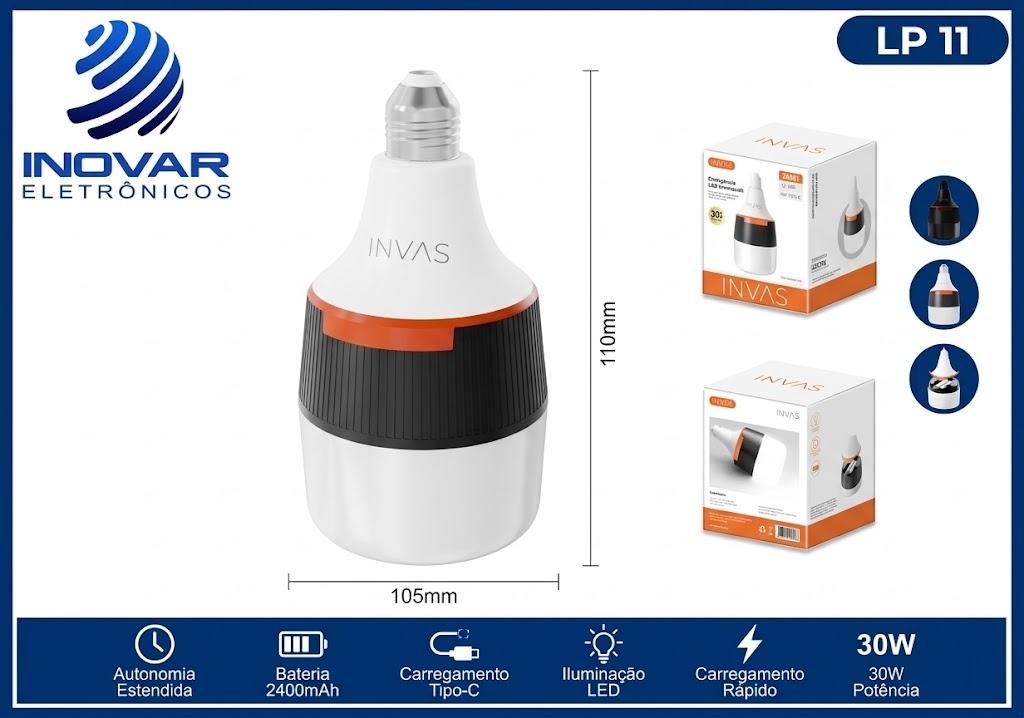LP 11 LAMPADA DE EMERGENCIA 30W COM DUAS BATERIA KA-L15 IN-13338