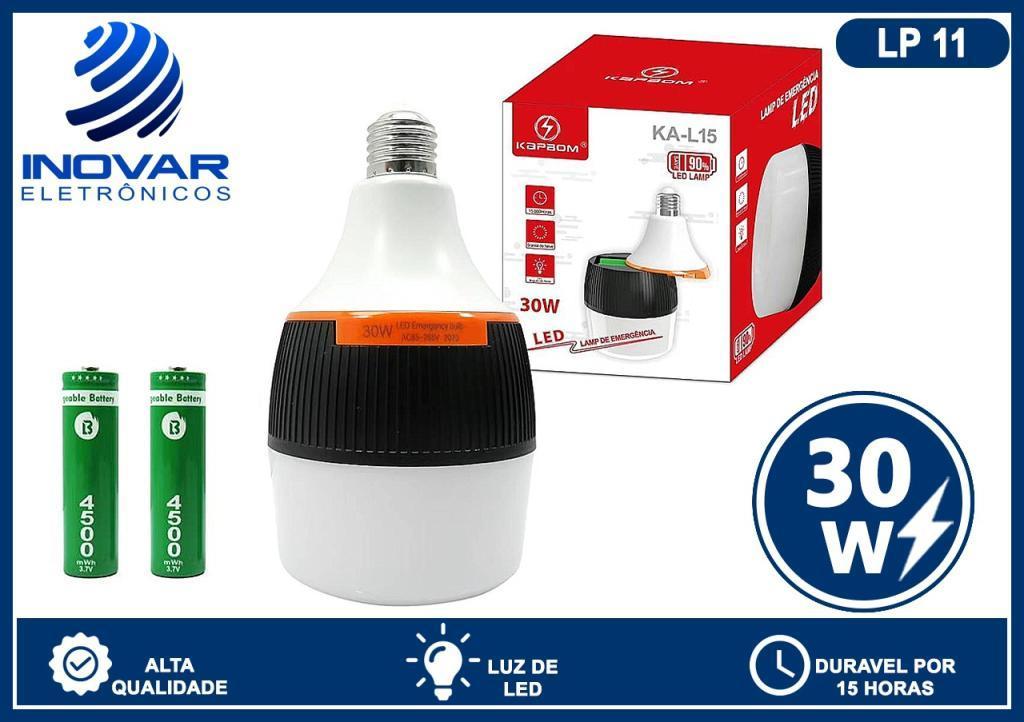 LP 11 LAMPADA DE EMERGENCIA 30W COM DUAS BATERIA KA-L15 IN-13338