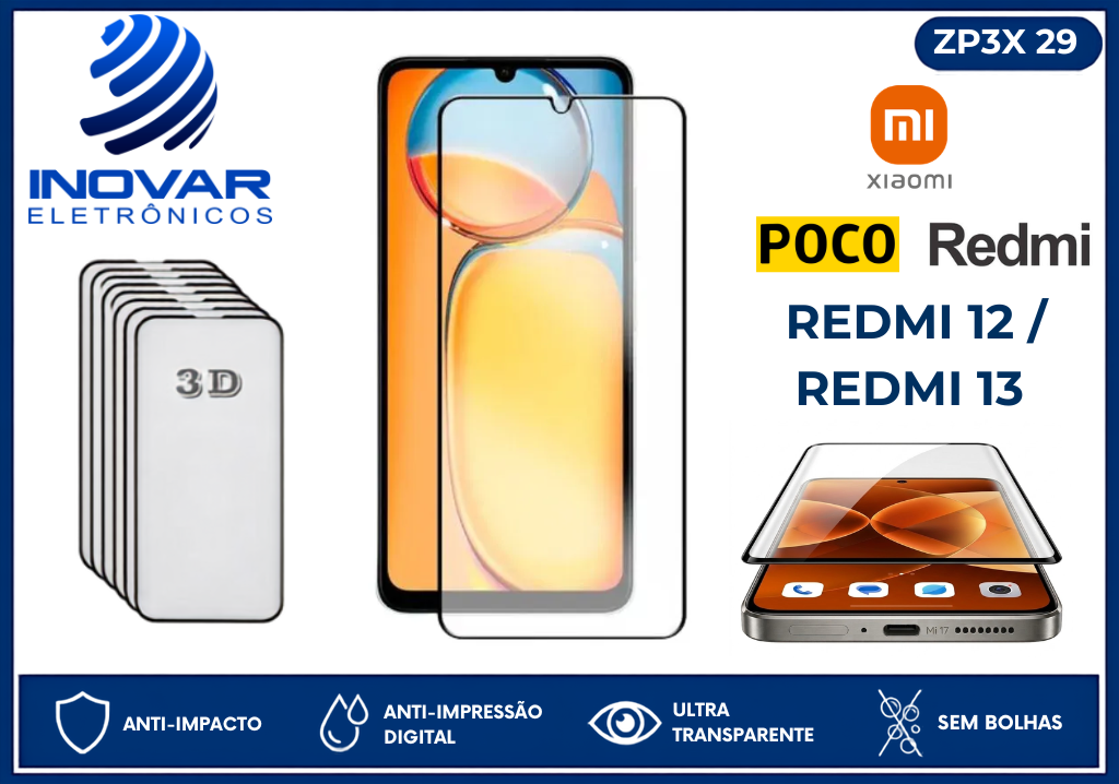 ZP3X 29 PELICULA 3D XIAOMI REDMI 12 / REDMI 13