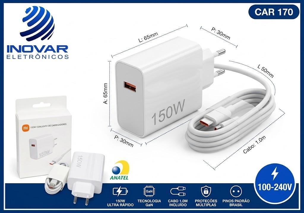 CAR 170 CARREGADOR TURBO 150W COM CABO USB-C USB-C N20005 3793