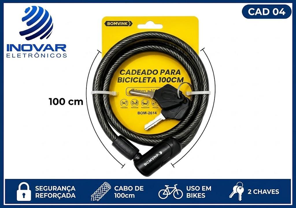 CAD 04 CADEADO PARA BICICLETA COM CHAVE 10*800MM KA-5705 2614