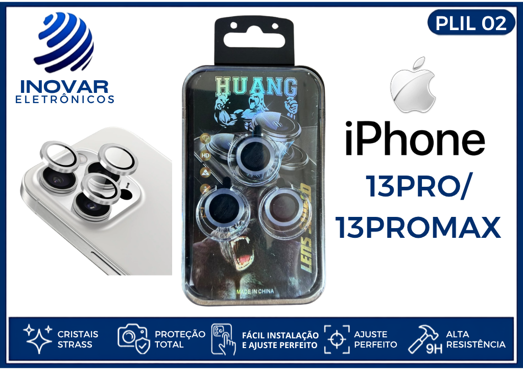 PLIL 02 PROTETOR EM METAL DE LENTE CAMERA LISA IPHONE 13PRO/13PROMAX
