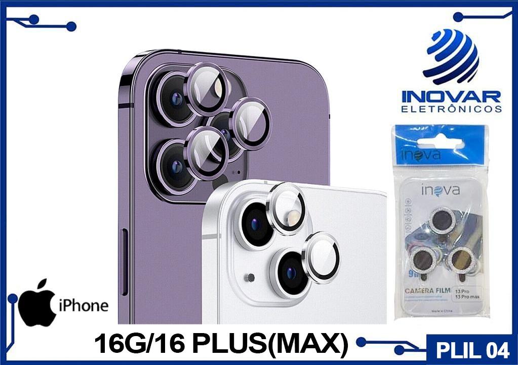PLIL 04 PROTETOR EM METAL DE LENTE CAMERA LISA IPHONE 16G/16 PLUS(MAX)