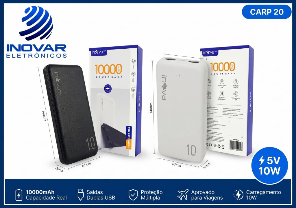 CARP 20 CARREGADOR PORTATIL 10.000 mAh POWER BANK KV-420 KV-20378