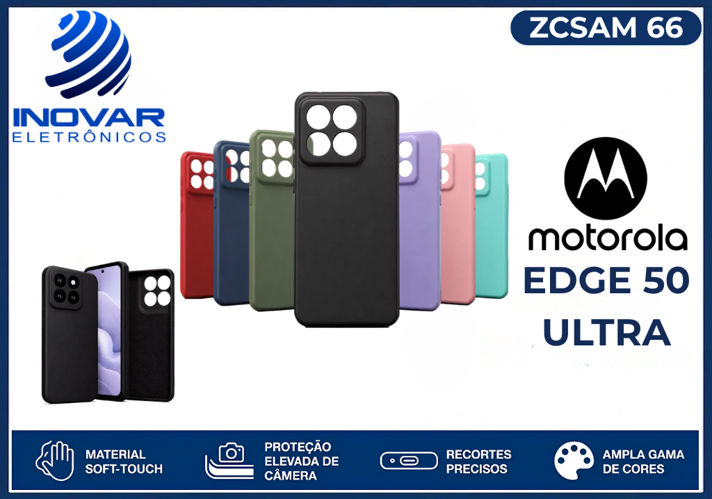 ZCSAM 66 CAPA SILICONE AVELUDADA (sem blister) MOTOROLA  EDGE 50 ULTRA
