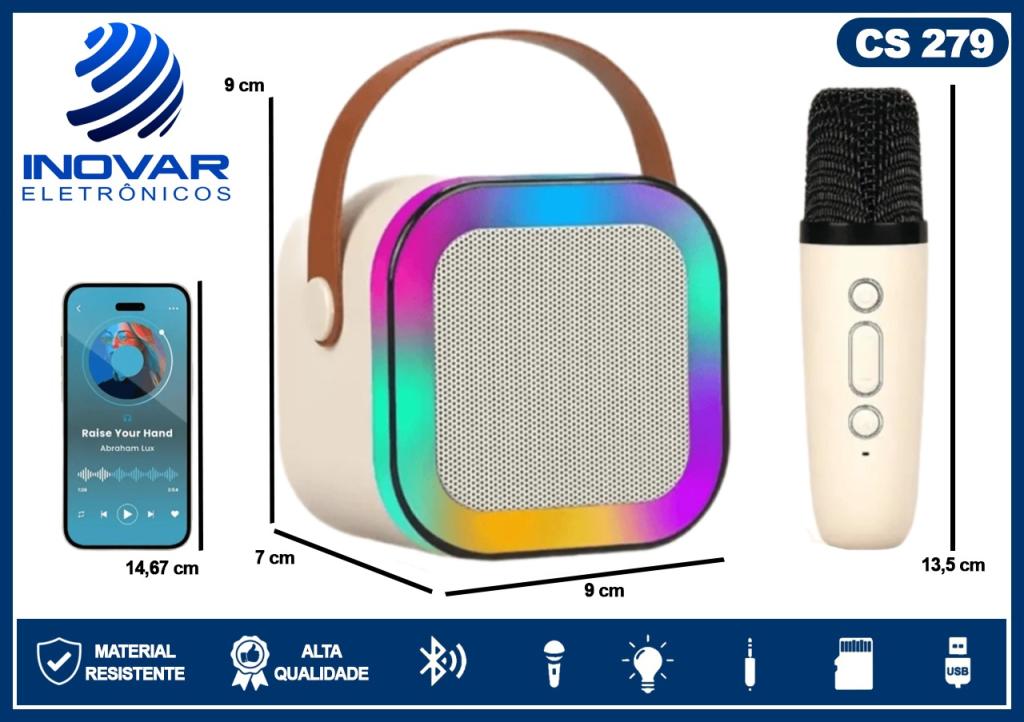 CS 279 CAIXA DE SOM KARAOKE COM UM MICROFONE K12 8072