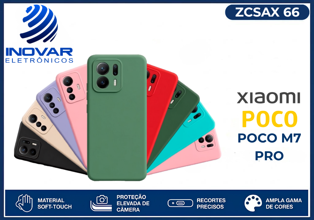 ZCSAX 66 CAPA SILICONE AVELUDADA (sem blister) XIAOMI POCO M7 PRO