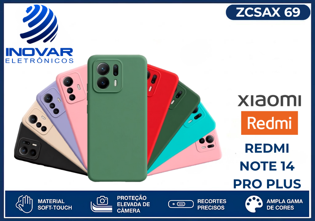 ZCSAX 69 CAPA SILICONE AVELUDADA (sem blister) XIAOMI REDMI NOTE 14 PRO PLUS