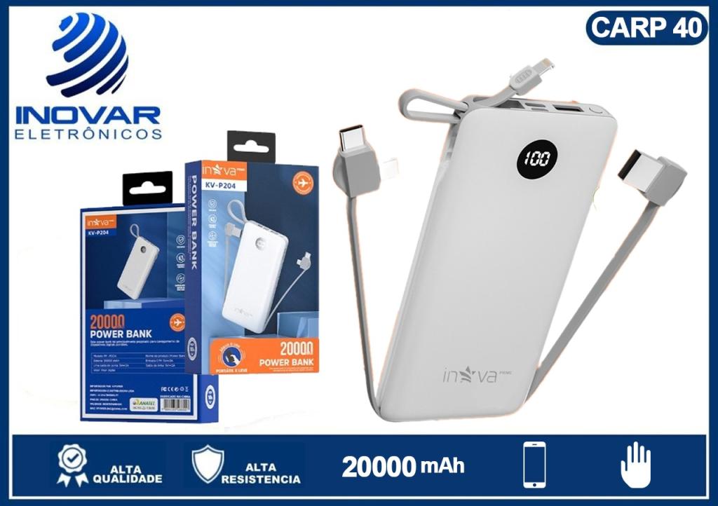 CARP 40 CARREGADOR PORTATIL 20000 mAh KV-P204