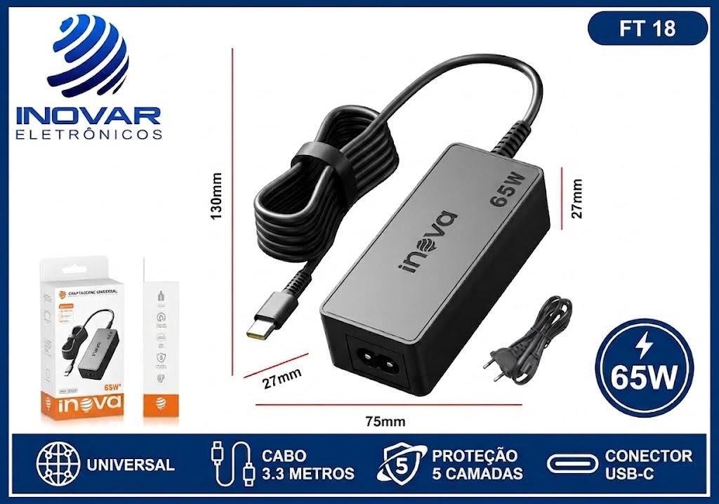 FT 18 FONTE NOTEBOOK 65W TIPO C KV-756 13525