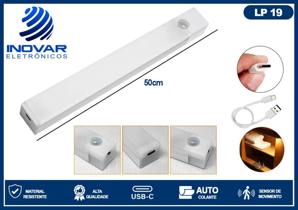 LP 19 LAMPADA RECARREGAVEL COM SENSOR  COM IMÃ 50 CM KA-L4929