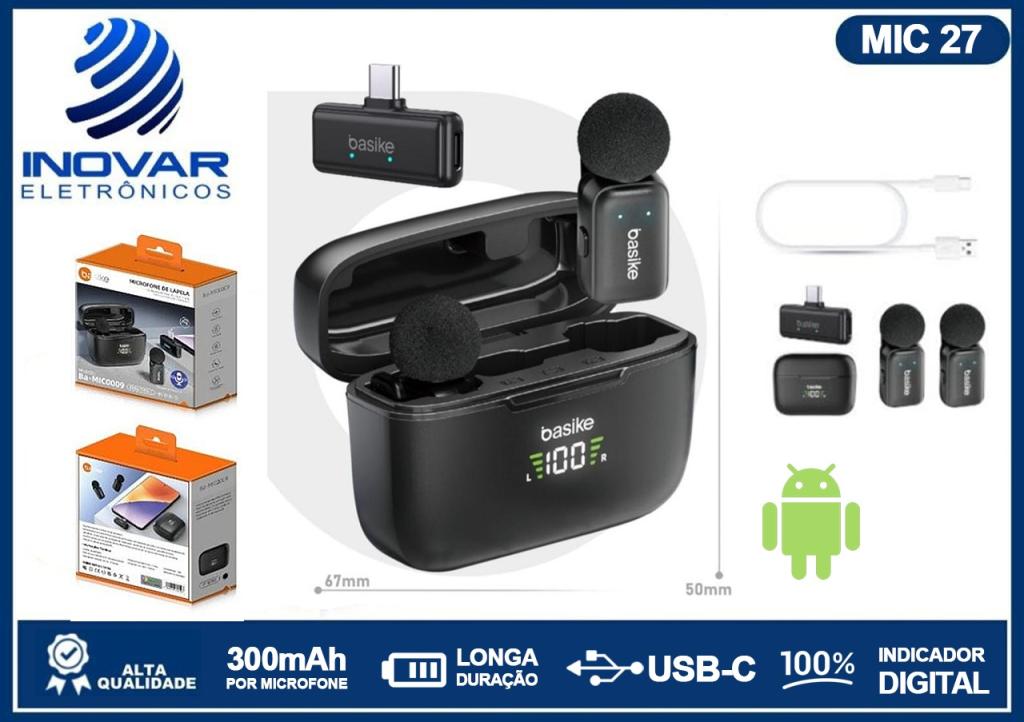 MIC 27 PAR DE MICROFONES DE LAPELA ALTA QUALIDADE TIPO C BA-MIC 0009