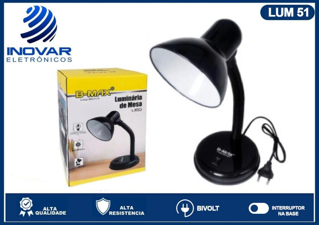 LUM 51 LUMINARIA DE MESA SOQUETE E 27 BM-F978