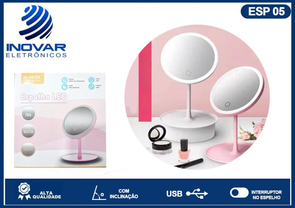 ESP 05 ESPELHO DE LED RECARREGAVEL 3 TONS BM-F1234