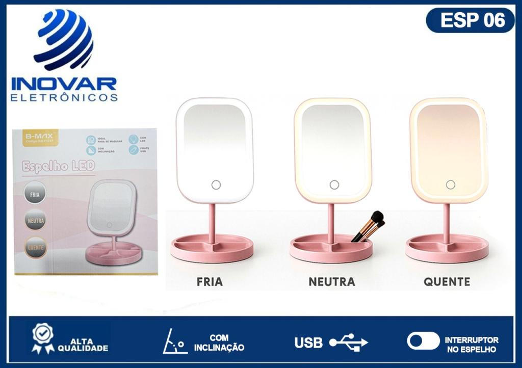 ESP 05 ESPELHO DE LED RECARREGAVEL 3 TONS BM-F1237