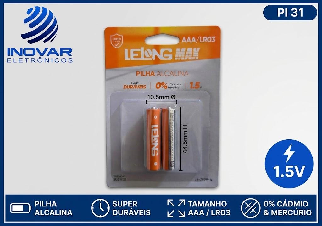 PI 31 BLISTER COM 2 PILHAS AAA ALCALINA CELL-12158 LE-7999-4